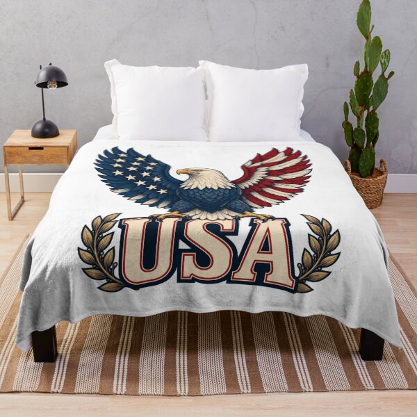 Item preview, USA Bald Eagle – American Flag Patriotic Design designed and sold by PG Shop Art.