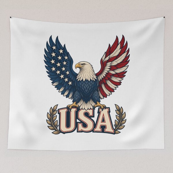 Item preview, USA Bald Eagle – American Flag Patriotic Design designed and sold by PG Shop Art.