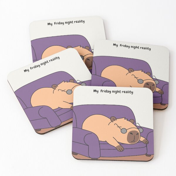 Item preview, Funny Capybara Couch Potato Friday Night Reality WFH Humor designed and sold by Chonkibao.