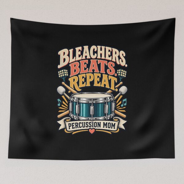 Item preview, Bleachers Beats Repeat - Percussion Mom Marching Band Gift designed and sold by MOTIFOLK.