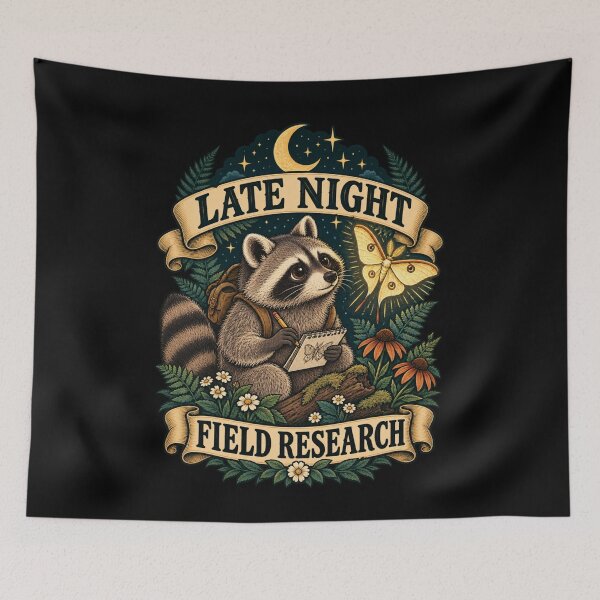 Item preview, Late Night Field Research Raccoon designed and sold by Good Mood Foundry.