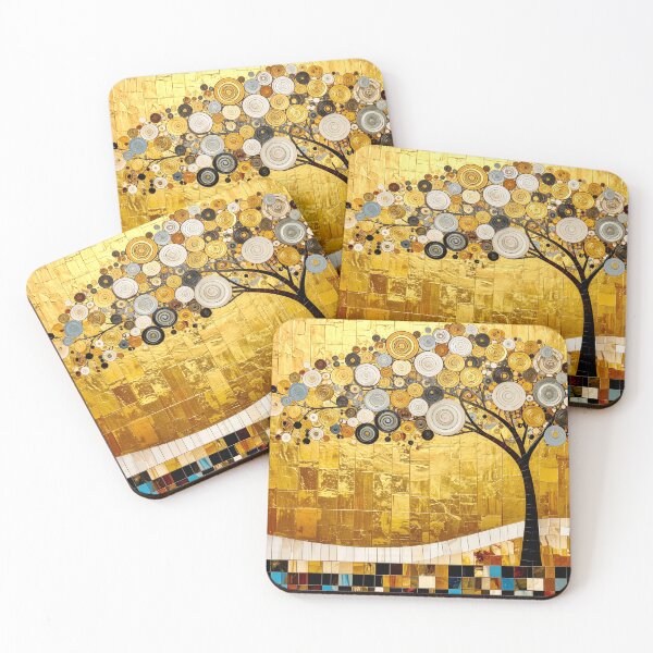 Item preview, Golden Tree of Life in Gustav Klimt Style designed and sold by Vicky Brago-Mitchell®.