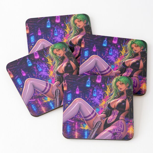 Item preview, Nyx Vex: After Hours – Cyberpunk Neon Bar Girl designed and sold by JackDraws88.