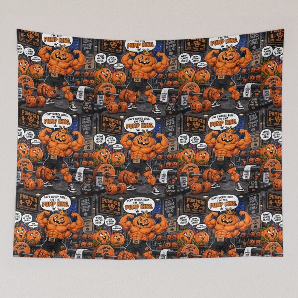 Item preview, Pump King Funny Muscular Pumpkin Gym Halloween designed and sold by Hornace88studio.