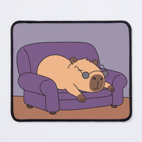 Item preview, Cute Lazy Capybara Chilling on Couch Aesthetic designed and sold by Chonkibao.