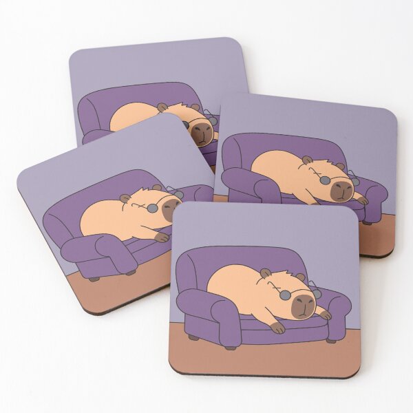 Item preview, Cute Lazy Capybara Chilling on Couch Aesthetic designed and sold by Chonkibao.