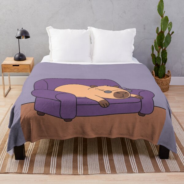 Item preview, Cute Lazy Capybara Chilling on Couch Aesthetic designed and sold by Chonkibao.