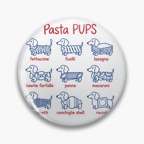 Item preview, Pasta Pups Funny - Fusilli Lasagna Fettuccine Penne Spaghetti Dachshund designed and sold by Yassinejayed.