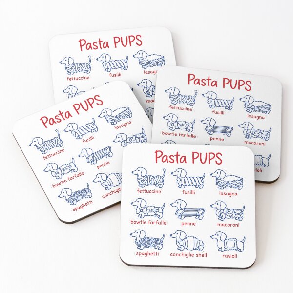Item preview, Pasta Pups Funny - Fusilli Lasagna Fettuccine Penne Spaghetti Dachshund designed and sold by Yassinejayed.