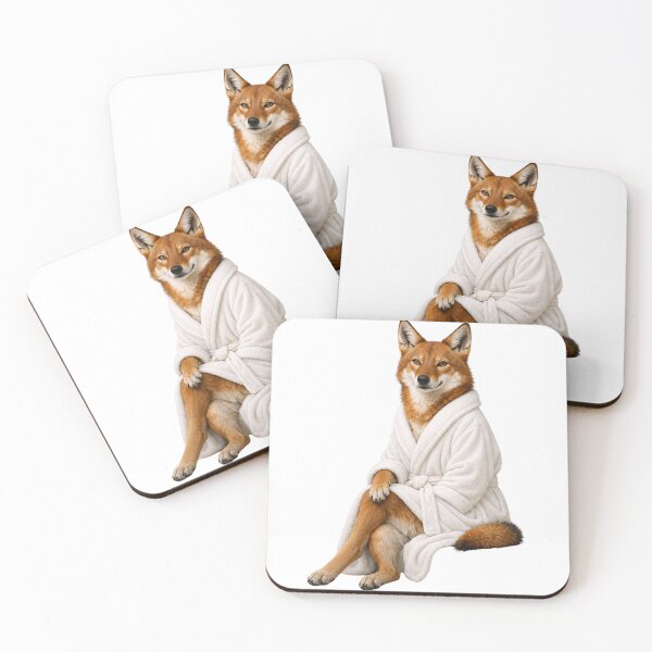 Item preview, Ethiopian Wolf Fluffy Bathrobe designed and sold by Sillytoe.