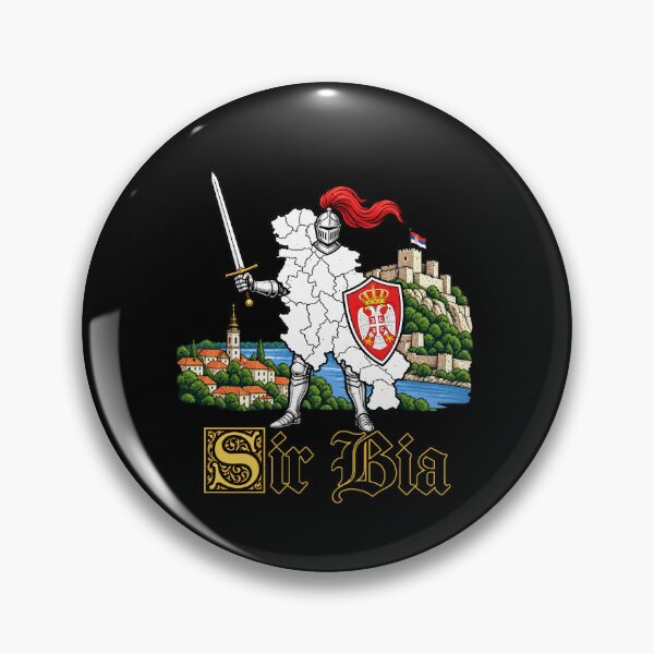 Item preview, Funny Ser Bia Heraldic Knight Heritage Serbia Pun Art designed and sold by elderberry.