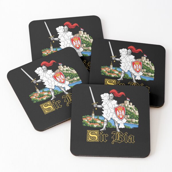Item preview, Funny Ser Bia Heraldic Knight Heritage Serbia Pun Art designed and sold by elderberry.