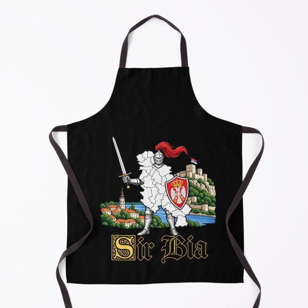 Item preview, Funny Ser Bia Heraldic Knight Heritage Serbia Pun Art designed and sold by elderberry.