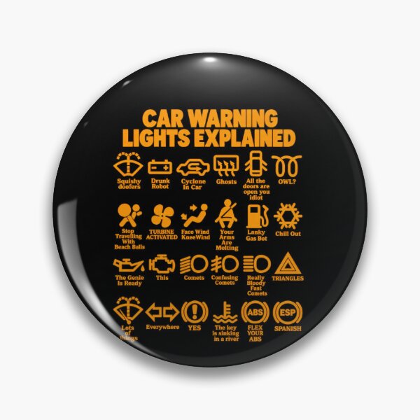 Item preview, Funny Car Warning Lights Explained Humor Art designed and sold by elderberry.