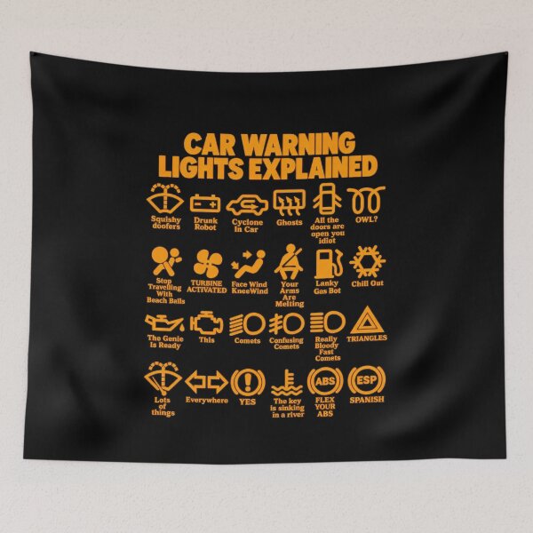 Item preview, Funny Car Warning Lights Explained Humor Art designed and sold by elderberry.