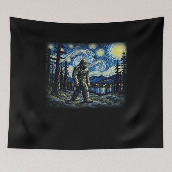 Item preview, Funny Bigfoot Moonlit Wilderness Art designed and sold by elderberry.