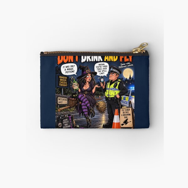 Item preview, Don't Drink and Fly Funny Witch Halloween Humour designed and sold by Hornace88studio.