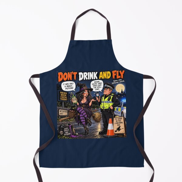 Item preview, Don't Drink and Fly Funny Witch Halloween Humour designed and sold by Hornace88studio.