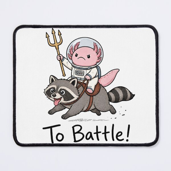 Item preview, Axolotl Astronaut Riding Raccoon To Battle Space Fantasy designed and sold by dschiffer12.