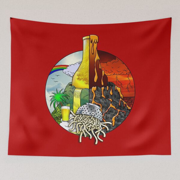 Item preview, Heaven & Hell Beer Volcano - Flying Spaghetti Monster Pastafarian designed and sold by DooodleGod.