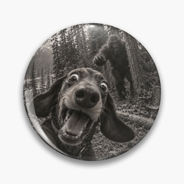 Item preview, Funny Dachshund Selfie Chased by Bigfoot Camping Adventure designed and sold by will freed18.