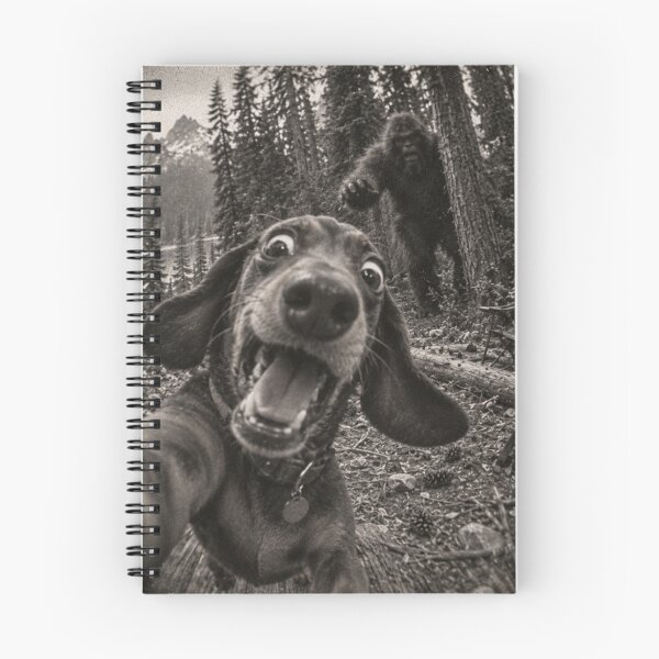 Item preview, Funny Dachshund Selfie Chased by Bigfoot Camping Adventure designed and sold by will freed18.