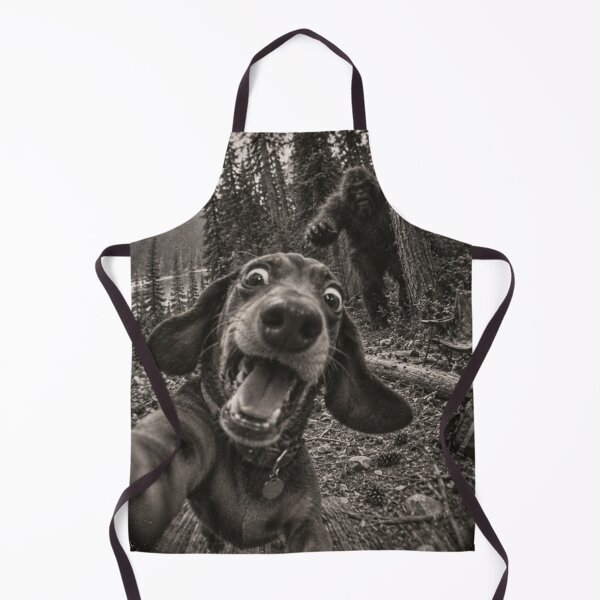 Item preview, Funny Dachshund Selfie Chased by Bigfoot Camping Adventure designed and sold by will freed18.