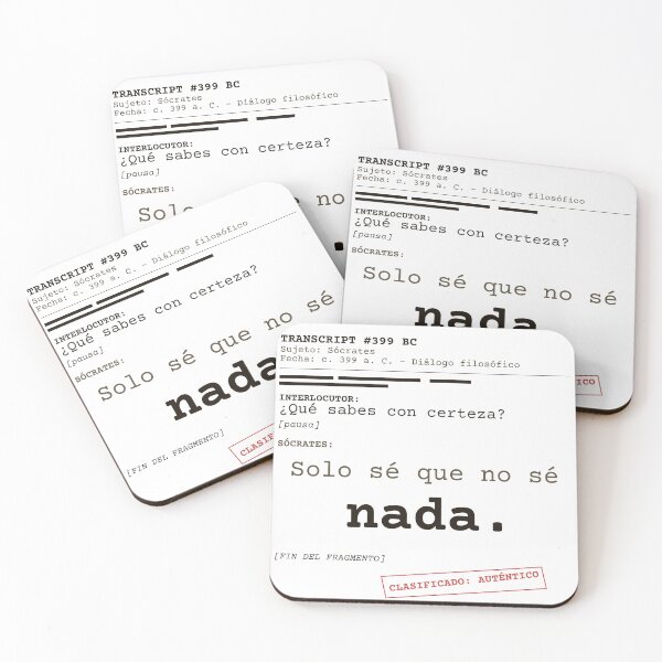 Item preview, I only know that I know nothing. Socrates transcript (clear Spanish) designed and sold by Will-to-Power.
