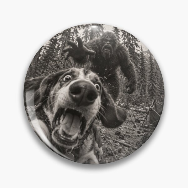 Item preview, Funny Hound Dog Selfie Chased by Bigfoot in the Woods designed and sold by will freed18.