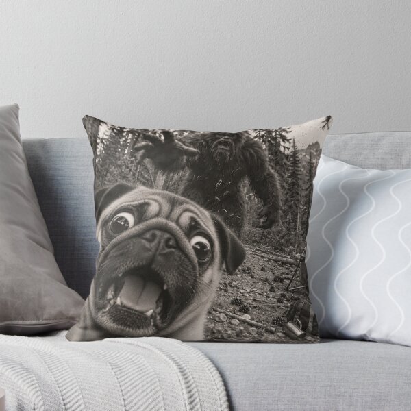 Item preview, Funny Pug Selfie Running Away From Bigfoot Vintage designed and sold by will freed18.