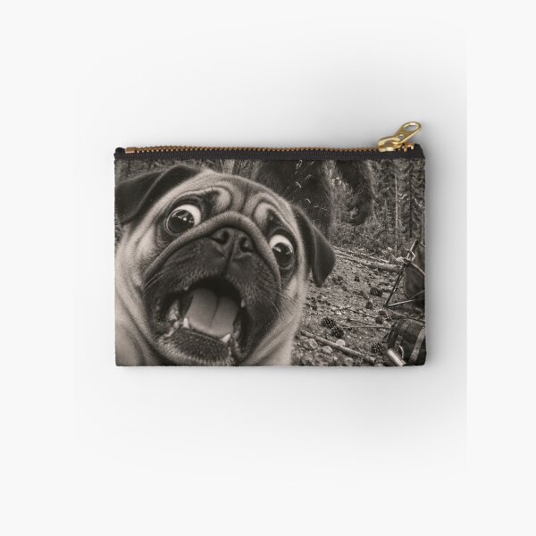 Item preview, Funny Pug Selfie Running Away From Bigfoot Vintage designed and sold by will freed18.