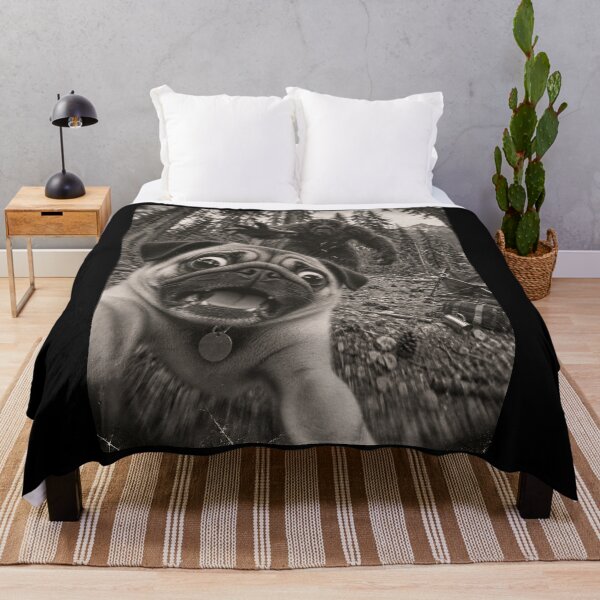 Item preview, Funny Pug Selfie Running Away From Bigfoot Vintage designed and sold by will freed18.