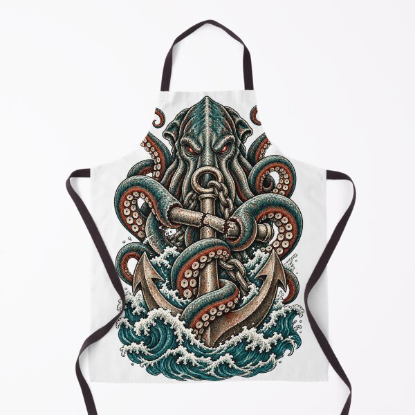 Item preview, Kraken Crushing an Anchor – Deep Sea Monster designed and sold by Ravendge.