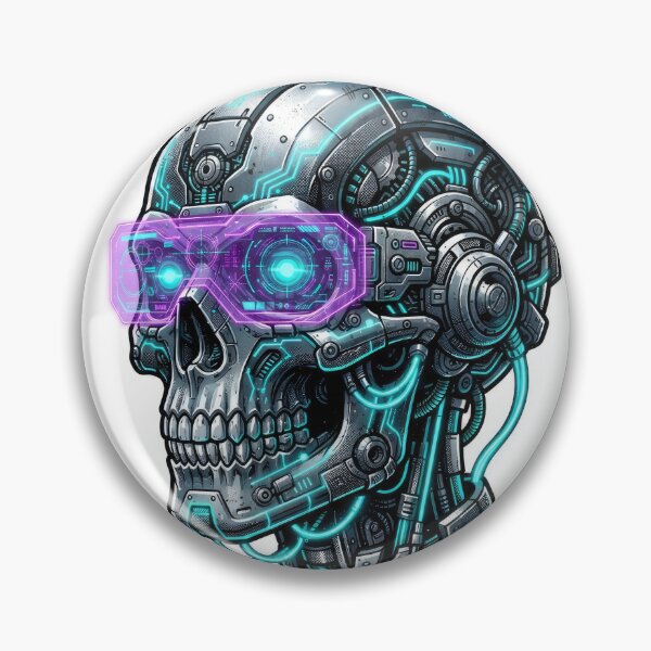 Item preview, Futuristic Cyberpunk Cyborg Skull With Visor designed and sold by Rahat3344.