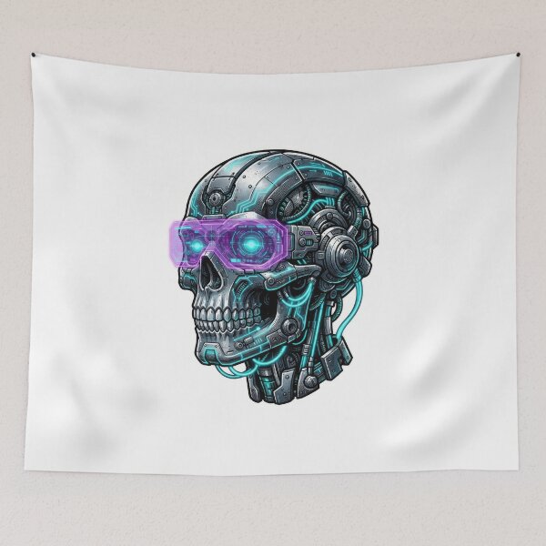 Item preview, Futuristic Cyberpunk Cyborg Skull With Visor designed and sold by Rahat3344.