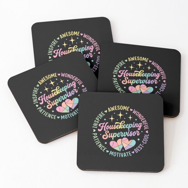 Item preview, Housekeeping Supervisor Rainbow Heart Retro Quote designed and sold by SofenArt.
