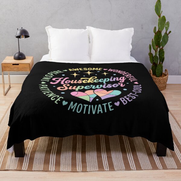 Item preview, Housekeeping Supervisor Rainbow Heart Retro Quote designed and sold by SofenArt.