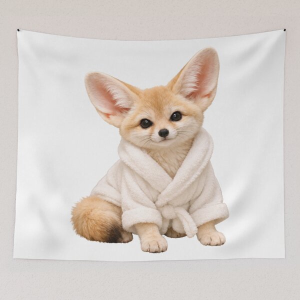 Item preview, Fennec Fox Fluffy Bathrobe designed and sold by Sillytoe.