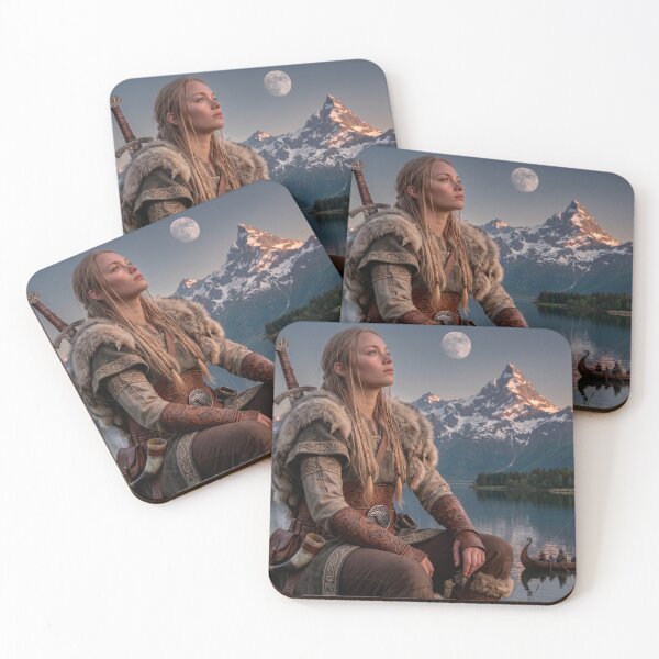 Item preview, Viking Shieldmaiden Beneath the Moon designed and sold by VALKYRAART53.