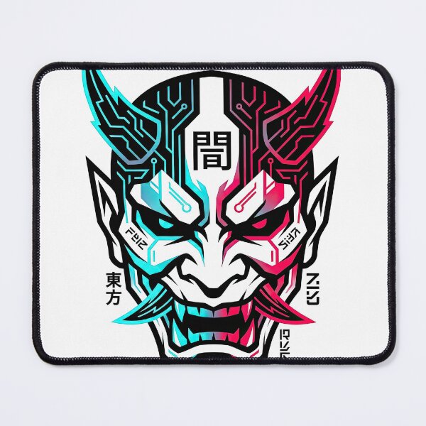 Item preview, Cyberpunk Japanese Oni Mask Tech Art designed and sold by Rahat3344.