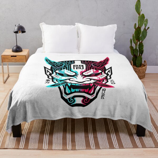 Item preview, Cyberpunk Japanese Oni Mask Tech Art designed and sold by Rahat3344.
