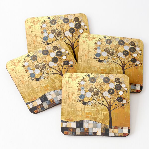 Item preview, Golden Tree of Life in Gustav Klimt Style designed and sold by Vicky Brago-Mitchell®.