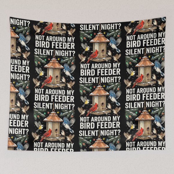 Item preview, Silent Night Not Around My Bird Feeder Funny Birdwatcher Cardinal Christmas Design designed and sold by 519xdesign.