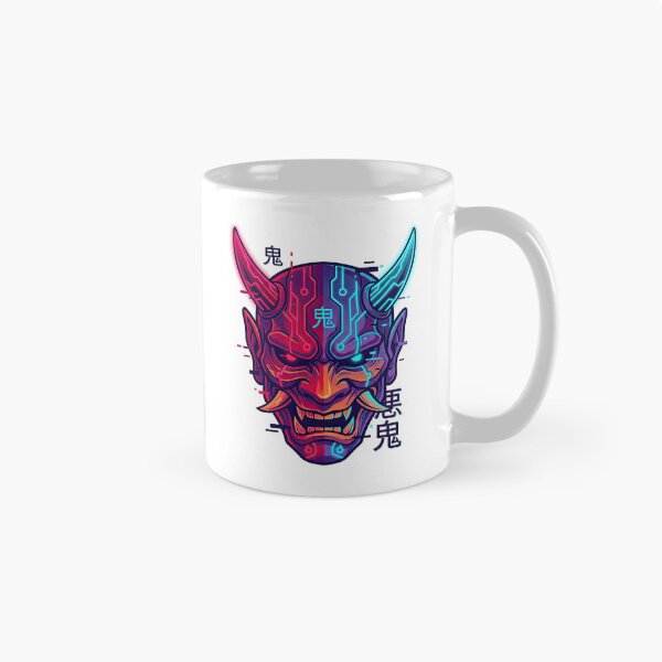 Item preview, Glitch Cyberpunk Japanese Oni Demon Mask designed and sold by Rahat3344.