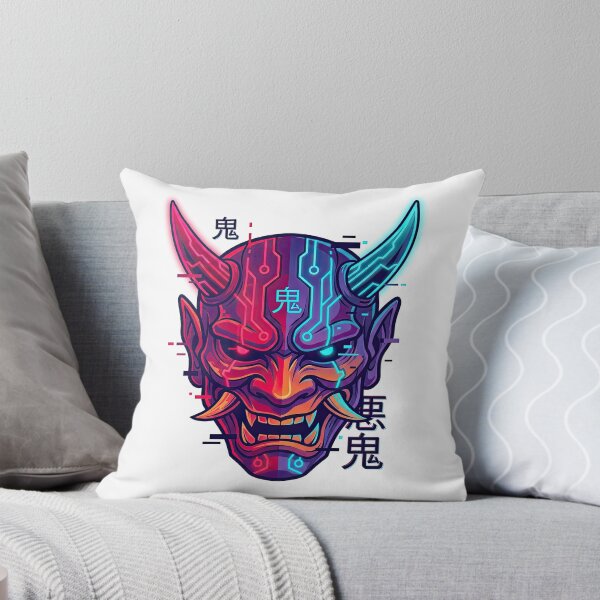 Item preview, Glitch Cyberpunk Japanese Oni Demon Mask designed and sold by Rahat3344.