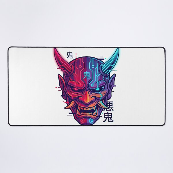 Item preview, Glitch Cyberpunk Japanese Oni Demon Mask designed and sold by Rahat3344.