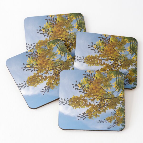 Item preview, Golden Yellow Tropical Blossom Tree under Blue Sky designed and sold by PicturePic.