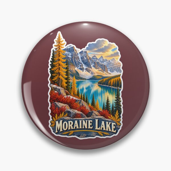 Item preview, Moraine Lake Alberta Rocky Mountains Vintage Travel Print designed and sold by PinUpPizzazz.