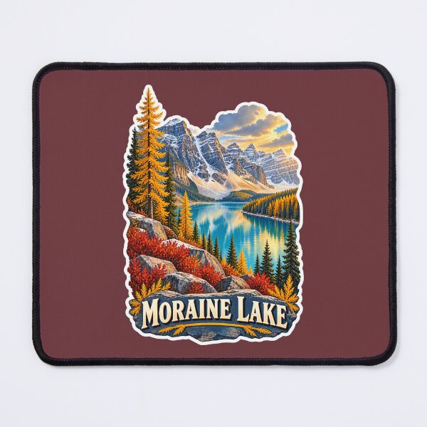 Item preview, Moraine Lake Alberta Rocky Mountains Vintage Travel Print designed and sold by PinUpPizzazz.