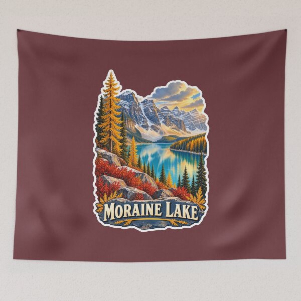 Item preview, Moraine Lake Alberta Rocky Mountains Vintage Travel Print designed and sold by PinUpPizzazz.